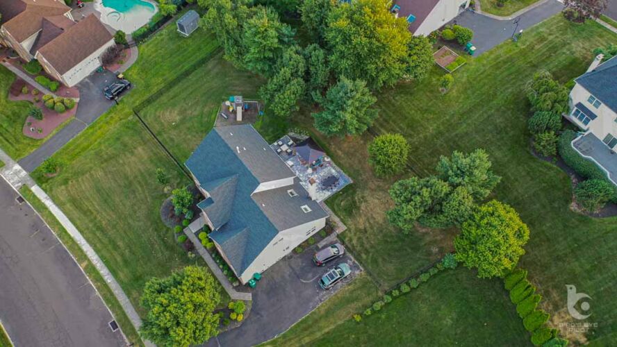 Drone view in Newtown, PA